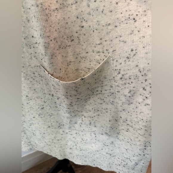 Eileen Fisher Ecru Speckled High Collar Cardigan  w/ Pockets, XL Cotton - Picture 4 of 7